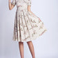 50s Floral Print Prairie Midi Dress 0139#