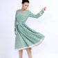 maxi dress floral print dress long sleeve dress (270)