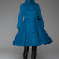 Blue wool jacket shawl collar coat winter jacket warm coat 1425#