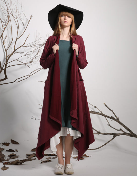 Linen dress jacket red jacket spring jacket loose tops 1135