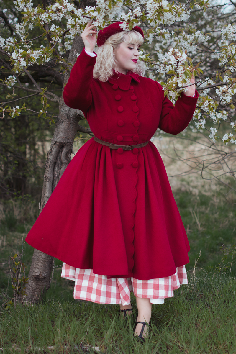 red dress coat women Women's Red Long Coat Formal Dress, Elegant Double Breasted Coat for Office and Events 30