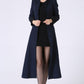 Long blue wool coat women coat 1061#