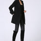 Black wool coat mini coat women coat 1070#