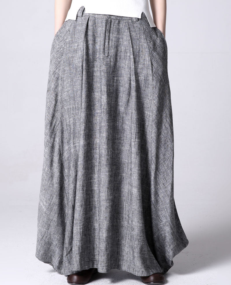 Bohemian maxi swing Skirt in grey 1187#