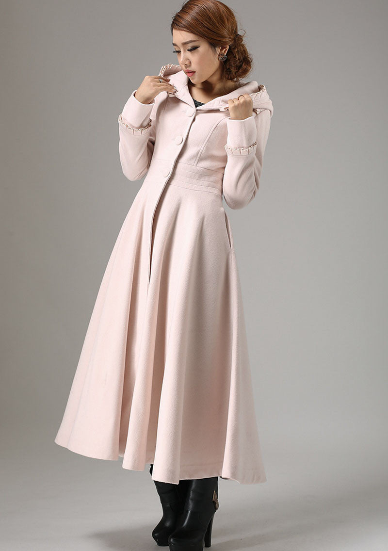 Long fit and flare swing coat for women 0727#