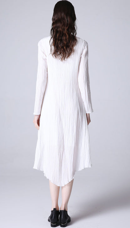 White linne dress mini dress prom dress women summer dress （1171）