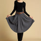 Pleated wool mini skirt for winter 0359#