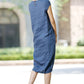 Light blue linen dress (1015)