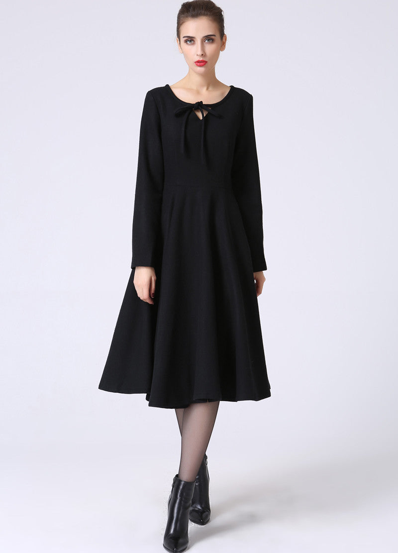 Long Sleeves Black Winter Party Dress 1055 Xiaolizi Long Sleeves Black Winter Party Dress 1055 Xiaolizi
