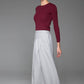 Gray Wool Skirt Winter Skirt Warm Skirt Autumn Skirt Plain Skirt (1441)