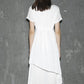White linen dress maxi dress women dress long prom dress layered dress (1309)