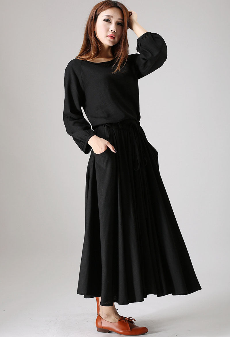 linen dresses aliexpress black Wolfeel Cotton Linen Square Neck Suspender Dress Women's Solid Color Fashion Slim Fit Long Dress Summer New Women's Clothing