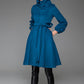 Blue wool jacket shawl collar coat winter jacket warm coat 1425#