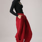 Pleated maxi red pants linen trousers Casual pants (774)