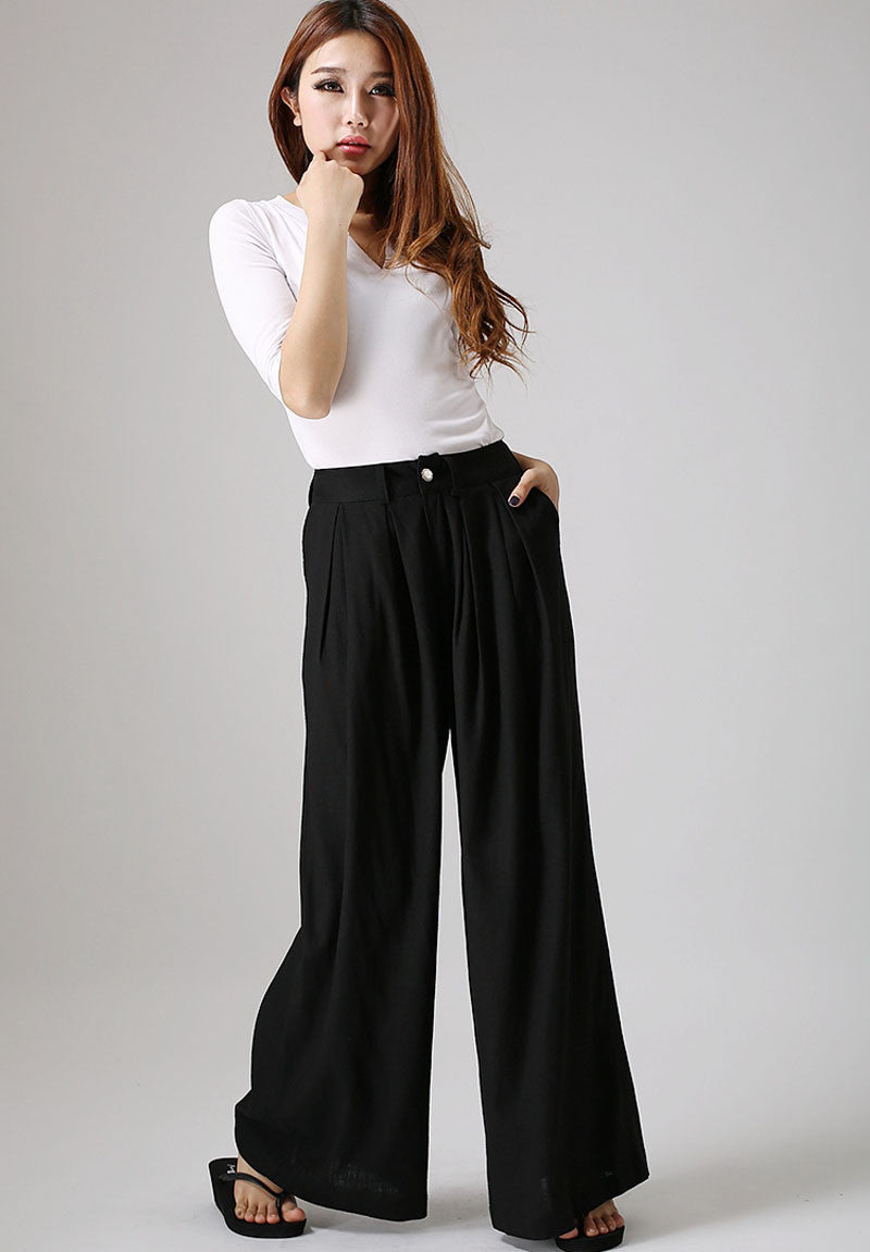 Linen palazzo pants hot sale plus size