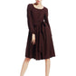 Brown linen midi dress (514)
