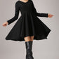 Black Women's Wool Dress 767