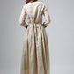 Original art retro cotton linen Long Dress (801)