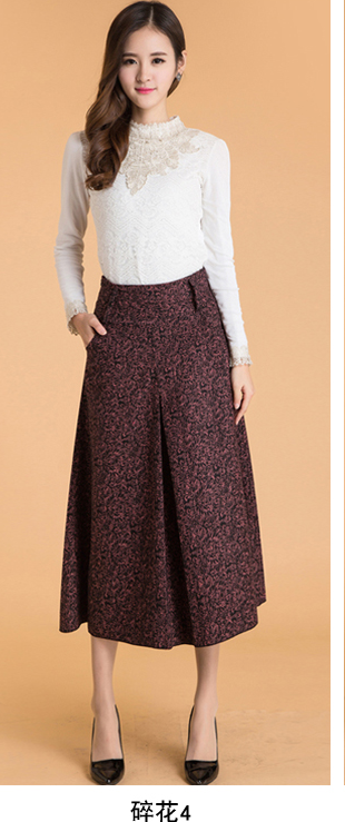 Floral high-waist a-line skirt S021