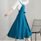 Blue Midi Linen Apron Dress 4202