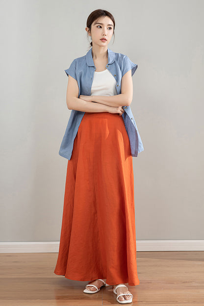 Women's Retro Comfy Linen Shirt 4211