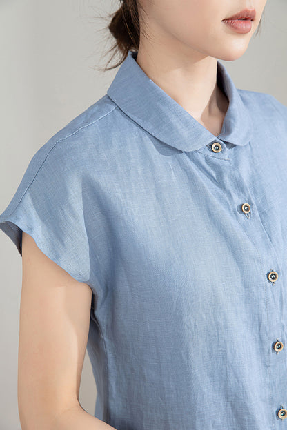 Women's Retro Comfy Linen Shirt 4211