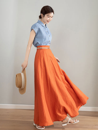 Women's Retro Comfy Linen Shirt 4211