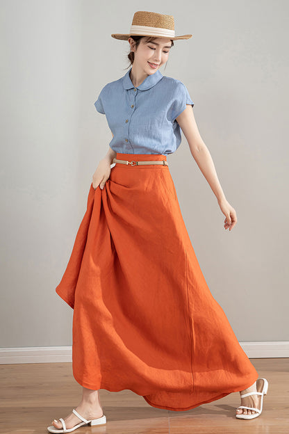 Women's Retro Comfy Linen Shirt 4211