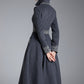 Women Winter Gray Wool Coat 3872,Size 175-US2#CK2202405