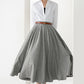 Autumn Winter Gray Wool Skirt 3832