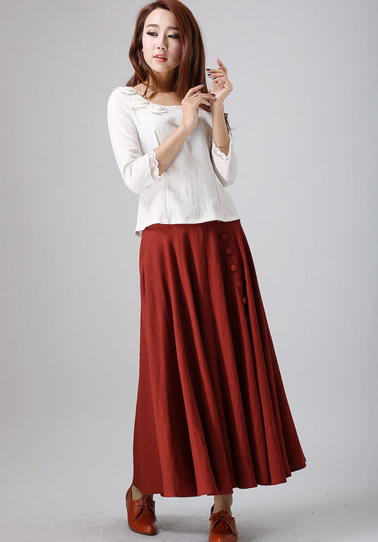 50s swing circle skirt in Red 0781#