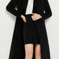 Women Long Black Wool Coat 3954