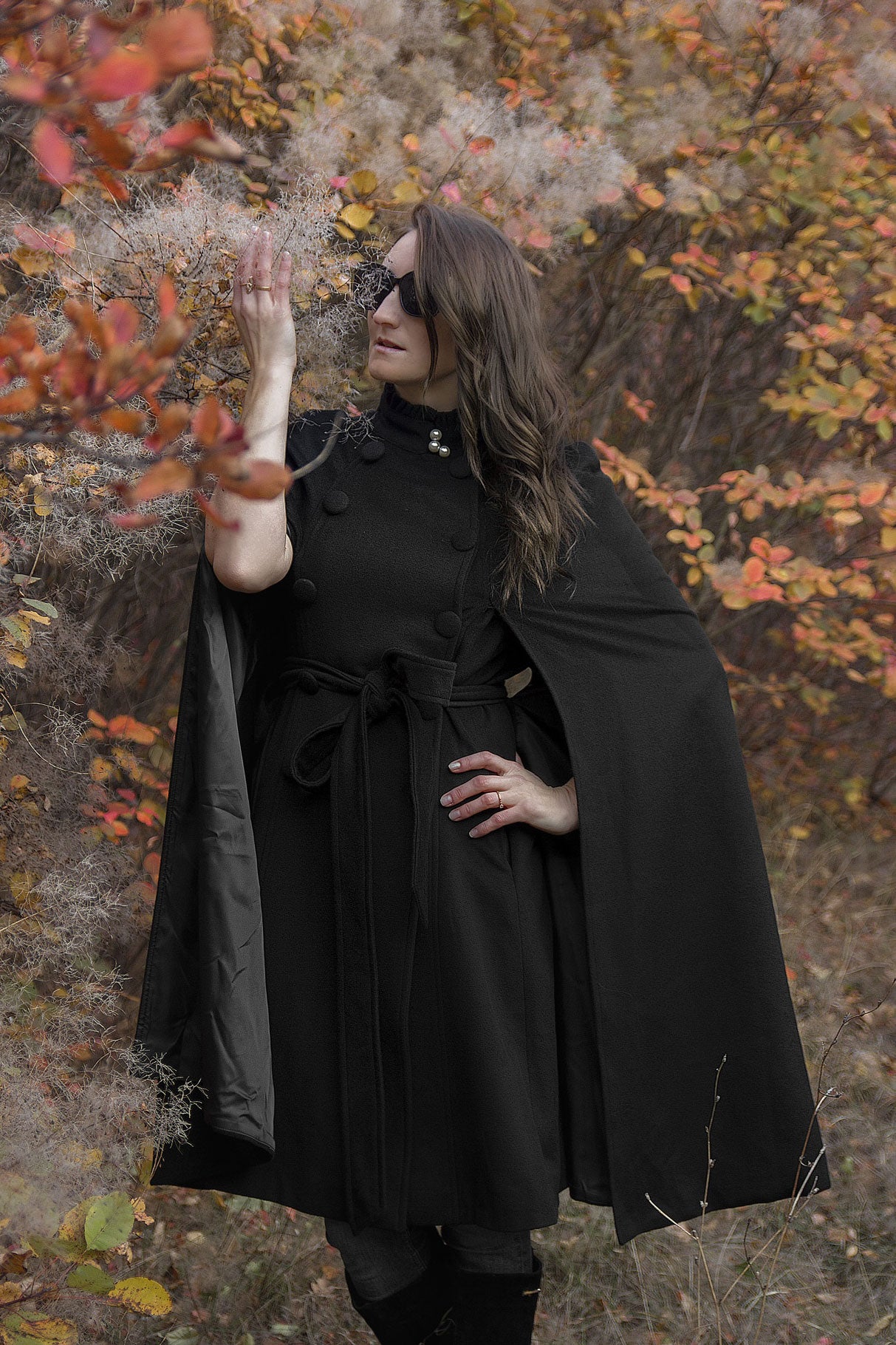 Black 2024 cape coat