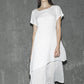 White linen dress maxi dress women dress long prom dress layered dress (1309)