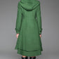Green wool jacket women winter coat 1411