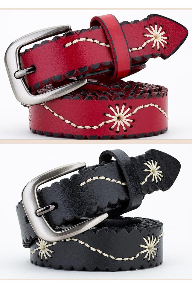 Summer needle buckle casual vintage leather belt for women YD007
