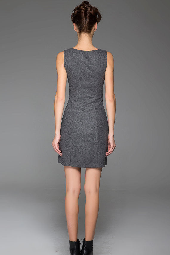 Gray Wool Vest Winter Underwear Dress Warm Vest Dress With Black Lace Xiaolizi Gray Wool Vest Winter Underwear Dress Warm Vest Dress With Black Lace Xiaolizi