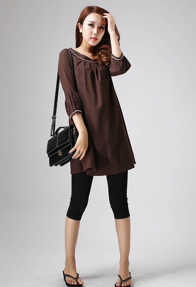 brown tunic dress Reiss