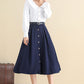 Vintage Inspired Buttoned Midi Skirt 278601