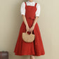 Fit and flare Linen Pinafore Dress 278901