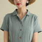 1950s Green Midi Linen Shirt Dress 2790