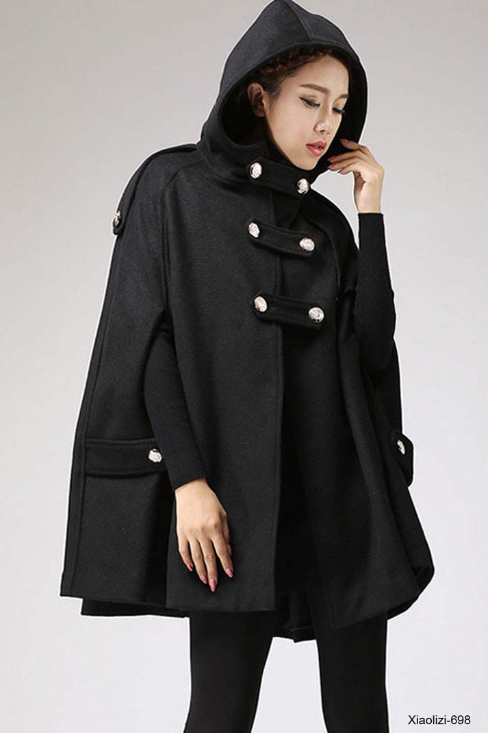 womens's hooded cape coat 1130# – XiaoLizi