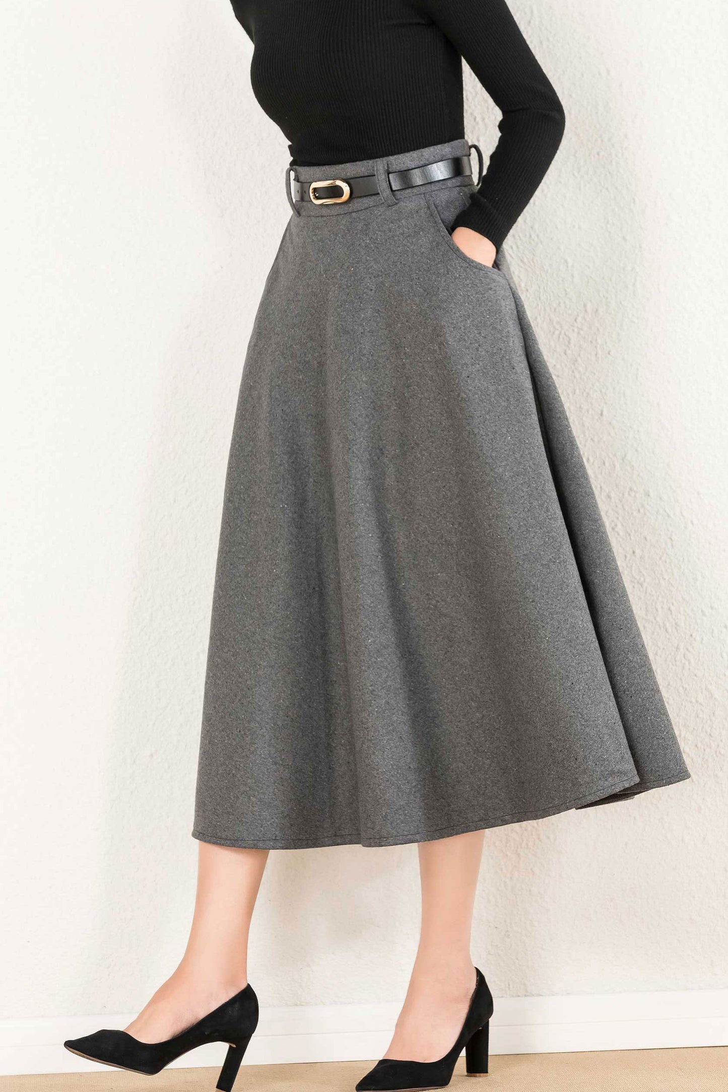 A line wool maxi skirt 2428