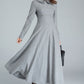Classic Wool Dress Heather Grey – A-Line Silhouette for Winter – 1613