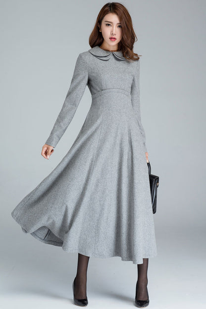 Long sleeve wool dress 1613#