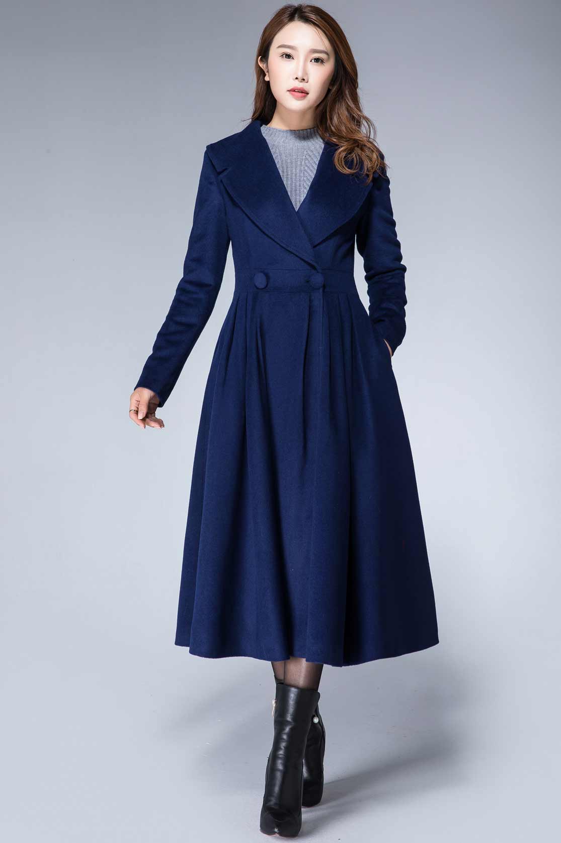 1950s Vintage inspired Wool Princess maxi coat 1640# – XiaoLizi