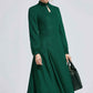 vintage inspired wool maxi dress with key hole neckline 2266#