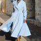 Wool Princess maxi coat in Baby blue 2407#