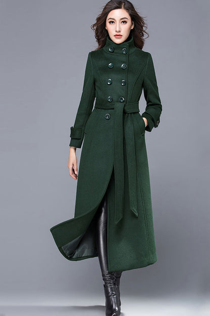 Military Double breasted wool coat 2452#
