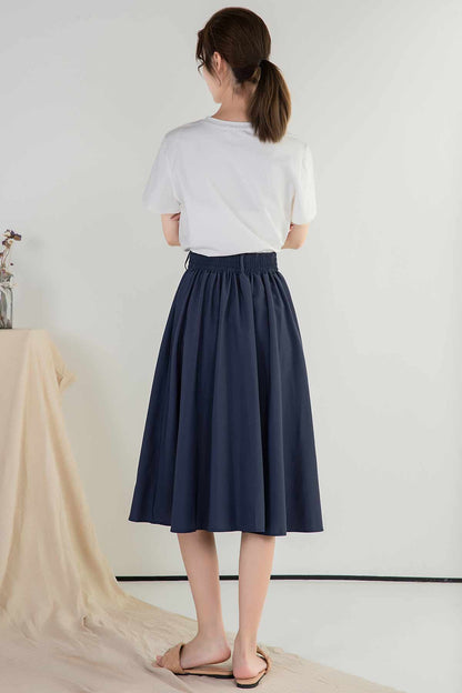 Casual linen midi dress 2393